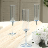 6 Pack 6oz Transparent Dusty Blue Sleek Reusable Plastic Wine Mimosa Glass Goblet