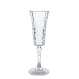 6 Pack 6oz Shatterproof Tritan Plastic Champagne Flutes with Embossed Leaf Pattern, Clear#whtbkgd