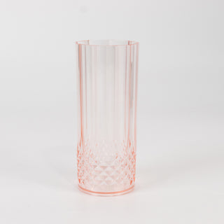 <h3 style="margin-left:0px;"><strong>Transparent Blush Crystal Cut Reusable Plastic Highball Glasses</strong>