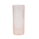 6 Pack 14oz Transparent Blush Crystal Cut Reusable Plastic Cocktail Tumbler Cups#whtbkgd