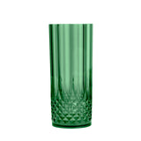 6 Pack 14oz Hunter Emerald Green Crystal Cut Reusable Plastic Cocktail Tumbler Cups#whtbkgd