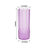 6 Pack 14oz Purple Crystal Cut Reusable Plastic Cocktail Tumbler Cups, Shatterproof