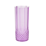 6 Pack 14oz Purple Crystal Cut Reusable Plastic Cocktail Tumbler Cups, Shatterproof#whtbkgd