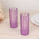 6 Pack 14oz Purple Crystal Cut Reusable Plastic Cocktail Tumbler Cups, Shatterproof Tall Highball