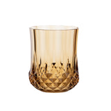 6 Pack Amber Gold Crystal Cut Plastic Stemless Wine Glasses 8oz, Shatterproof#whtbkgd