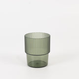 12 Pack Hunter Emerald Green Stackable Ribbed Reusable Plastic Tumblers, 7oz Shatterproof Short