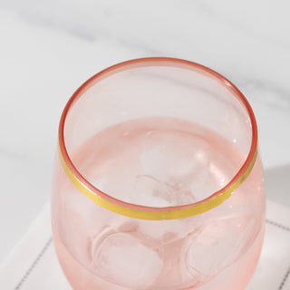 <h3 style="margin-left:0px;"><strong>Reusable and Eco-Friendly</strong> <strong>Transparent Blush Gold Rim Wine Tumblers</strong>