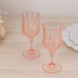 6 Pack 8oz Blush Crystal Cut Reusable Plastic Cocktail Goblets, Shatterproof Wine Glasses