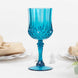 6 Pack 8oz Ocean Blue Crystal Cut Reusable Plastic Cocktail Goblets, Shatterproof Wine Glasses