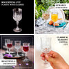 6 Pack | 8oz Black Crystal Cut Reusable Plastic Cocktail Goblets