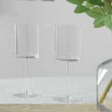 6 Pack Clear Plastic Reusable Cocktail Glasses With Long Stem, 10oz Shatterproof Square Wine Glasses