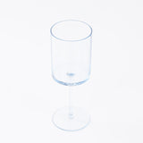 6 Pack Transparent Dusty Blue Plastic Reusable Cocktail Glasses With Long Stem#whtbkgd