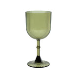 Green ribbed glass goblet on a plain background #whtbkgd