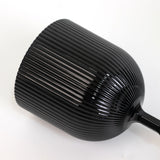 12-Pack Plastic Goblets Black Vintage Ribbed Pattern - Reusable Shatterproof Glassware 9oz