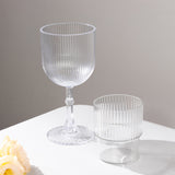 12 Pack Clear Ribbed Reusable Plastic Wine Goblets