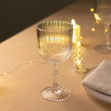 12 Pack Clear Ribbed Reusable Plastic Wine Goblets