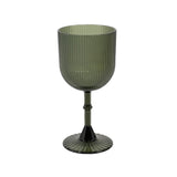 12 Pack Hunter Emerald Green Ribbed Reusable Plastic Wine Goblets#whtbkgd