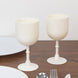 12-Pack Plastic Goblets White Vintage Ribbed Pattern - Reusable Shatterproof Glassware 9oz