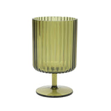 Green ribbed glass dessert cup on a plain white background #whtbkgd