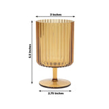 12-Pack Plastic Goblets Amber Gold Vintage Ribbed Pattern Short Stem