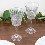 6 Pack Shatterproof Plastic Cocktail Glasses Clear with Embossed Leaf Pattern, 10oz Reusable Glasses