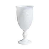 White decorative goblet with intricate floral design #whtbkgd