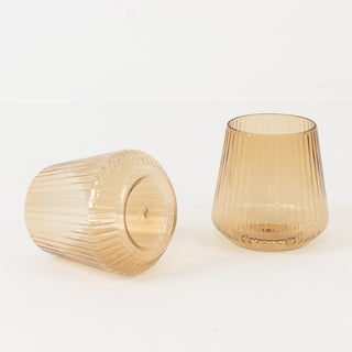 Transparent Amber Gold Stemless Wine Glasses