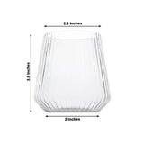 12-Pack Clear Plastic Stemless Wine Glasses – 12oz Ribbed Design, Reusable Shatterproof Cocktail