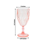 12 Pack Vintage Diamond Cut Plastic Goblets – Blush 11oz Reusable Wine & Beverage Glasses