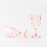 12 Pack Vintage Diamond Cut Plastic Goblets – Blush 11oz Reusable Wine & Beverage Glasses