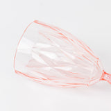 12 Pack Vintage Diamond Cut Plastic Goblets – Blush 11oz Reusable Wine & Beverage Glasses