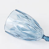 12 Pack Vintage Diamond Cut Plastic Goblets – Dusty Blue 11oz Reusable Wine & Beverage