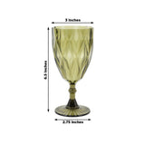 12 Pack Vintage Diamond Cut Plastic Goblets – Dusty Sage Green 11oz Reusable