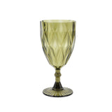 12 Pack Vintage Diamond Cut Plastic Goblets – Dusty Sage Green 11oz Reusable#whtbkgd