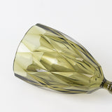 12 Pack Vintage Diamond Cut Plastic Goblets – Dusty Sage Green 11oz Reusable Wine & Beverage Glasses