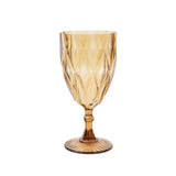 12 Pack Vintage Diamond Cut Plastic Goblets – Amber Gold 11oz Reusable Wine#whtbkgd
