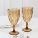 12 Pack Vintage Diamond Cut Plastic Goblets – Amber Gold 11oz Reusable Wine & Beverage Glasses