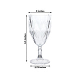 12 Pack Vintage Diamond Cut Plastic Goblets – Clear 11oz Reusable Wine & Beverage Glasses