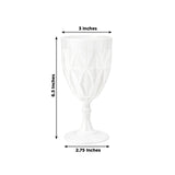White geometric stemmed goblet with measurements