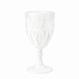 White decorative goblet with geometric design. #whtbkgd