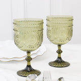 12 Pack Vintage Plastic Wine Goblets – 15oz Reusable Shatterproof Dusty Sage Green