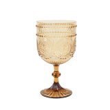 12 Pack Vintage Plastic Wine Goblets – 15oz Reusable Shatterproof Amber Gold#whtbkgd
