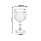 12 Pack Vintage Plastic Wine Goblets – 15oz Reusable Shatterproof Clear Embossed