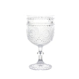 12 Pack Vintage Plastic Wine Goblets – 15oz Reusable Shatterproof Clear Embossed#whtbkgd