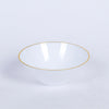 24 Pack | 7oz Glossy White / Gold Rim Premium Plastic Ice Cream Bowls, Heavy Duty Disposable Dessert