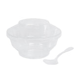 24 Pack | 3.5oz Clear Disposable Dessert Cup, Lid and Spoon Set#whtbkgd