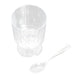 24 Pack | 5oz Clear Mini Ribbed Pedestal Disposable Snack Cups With Spoons#whtbkgd