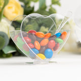 24 Pack | 2oz Mini Clear Disposable Heart-Shaped Pudding Snack Cups with Spoons