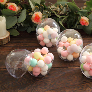 Clear Mini Egg Shaped Disposable Candy Favor Cup Containers