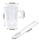24 Pack | 2oz Clear Disposable Mini Dessert Coffee Cups with Spoons